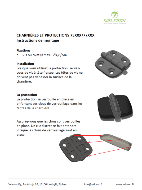 Instructions de montage - Charniéres et protections 77XXX – Image 2