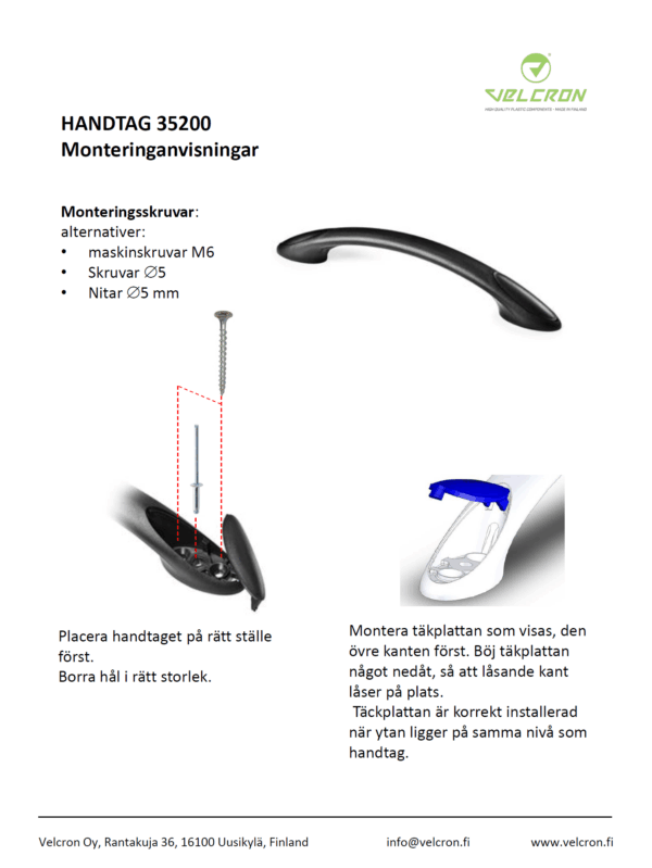 Monteringanvisningar - Handtag 35200 - Bild 2