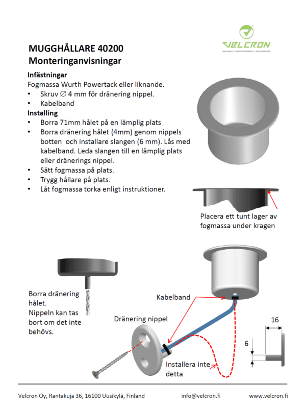 Monteringanvisningar - Mughållare 40200 - Bild 2