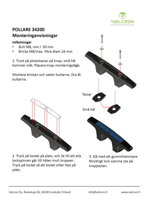 Monteringanvisningar - Pollare 34200 - Bild 2