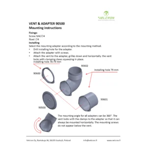 Asennusohjeet – Venttiiliritilä ja adapteri