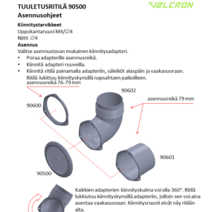 Asennusohjeet – Venttiiliritilä ja adapteri